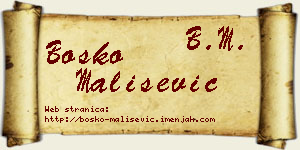 Boško Mališević vizit kartica
